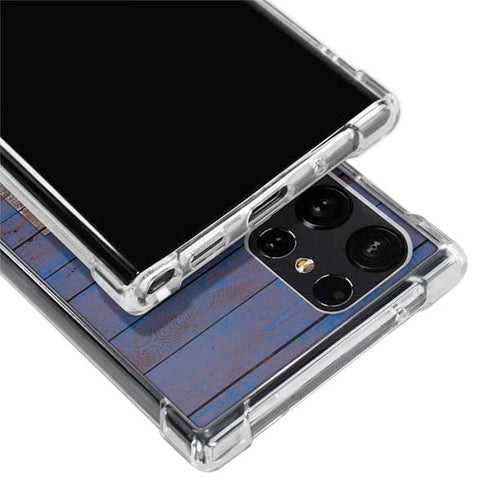 Haiti Flag Dark Wood Galaxy S24 Ultra Clear Case
